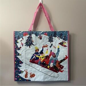 NEW Marshalls Shopping Gift Bag Big Reusable Travel Tote Christmas Holiday Snow